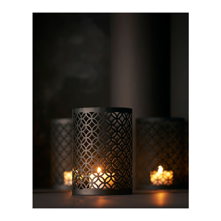 Duni | LED-lamphouder | 130x89mm | Kandelaar Taj Brushed Metal | 208769 (4 stuks) - 2