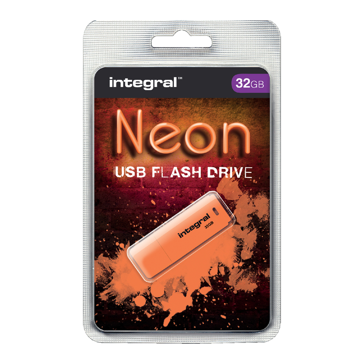 Usb-stick integral fd 32gb neon oranje(infd32gbneonor) - 0