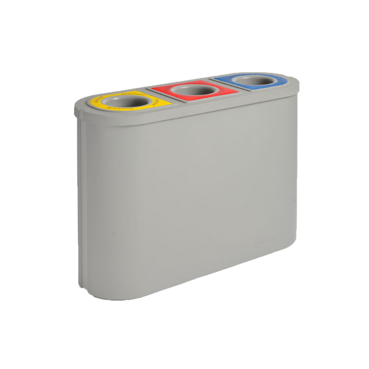 Triomf, afvalscheidingsbak, 3x45 liter, grijs, VB 716340 - 0
