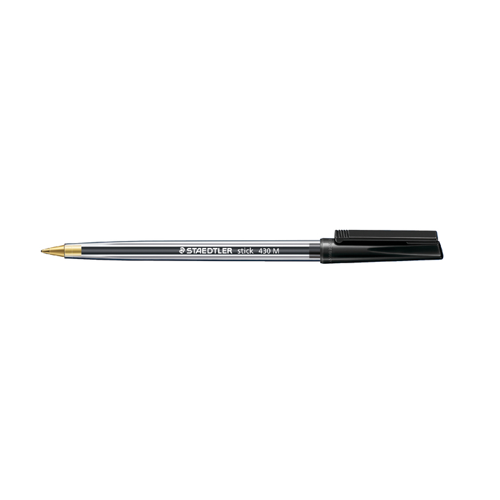 Balpen staedtler stick 430 medium zwart - 0