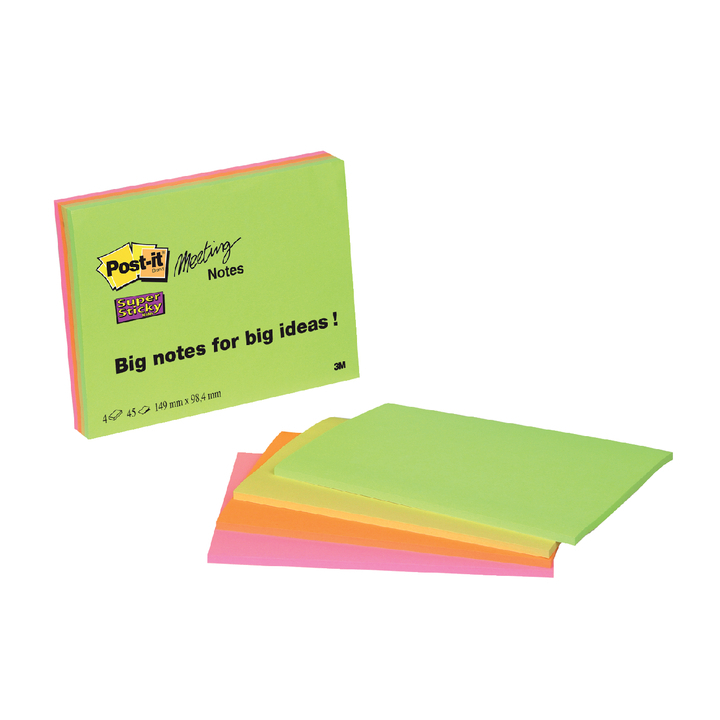 Post-it 3M, memoblok, 152x101mm, super sticky assorti(180st) - 0