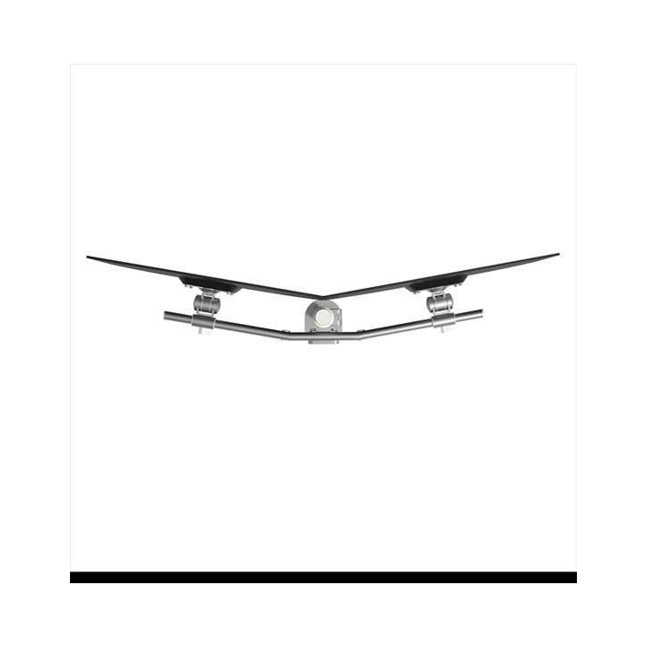 Viewmate monitorarm 64 dubbel zilver, crossbar in ds achter - 0