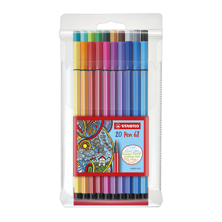 Viltstift stabilo 68/20 ass(6820/pl) - 0