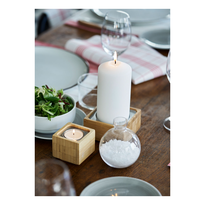 Duni | LED Lamphouder | 60x60x55mm | Kandelaar Nature | 183239 (6 stuks) - 2
