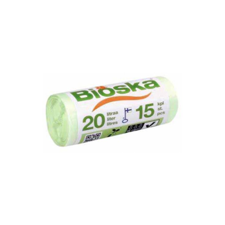 Pedaalemmerzak | BIO | 42x50cm | 20 Liter | T17 | Groen | 92591 (15 zakken) - 0