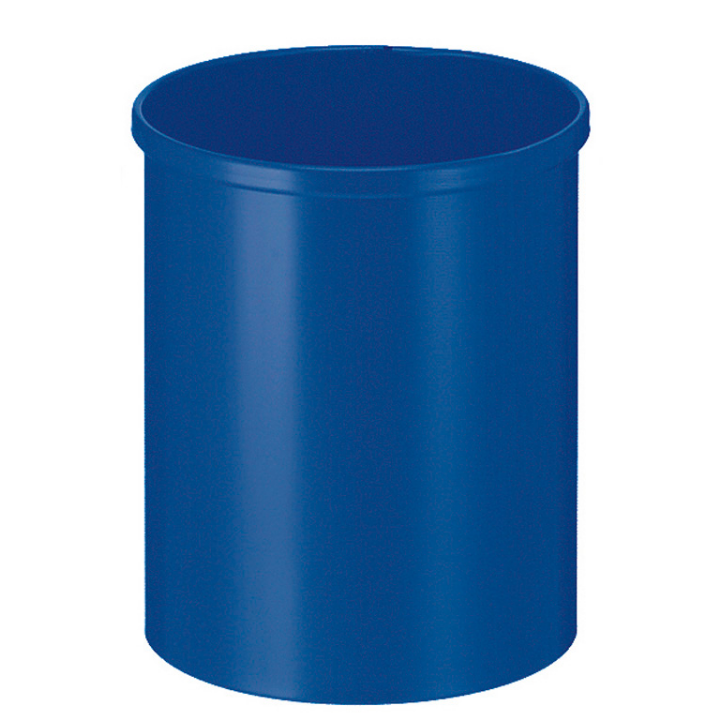 Metalen papierbak, rond, 15 liter, blauw, VB 100100 - 0