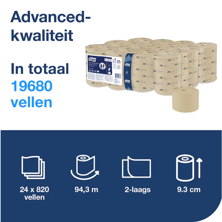 Tork OptiServe | Hulsloos Toiletpapier | 820 vel | T7 | 472640 | 24 stuks - 1