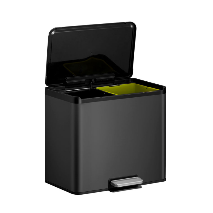 Essential EKO, pedaalemmer, 2x15 liter, zwart, VB 822844 - 0
