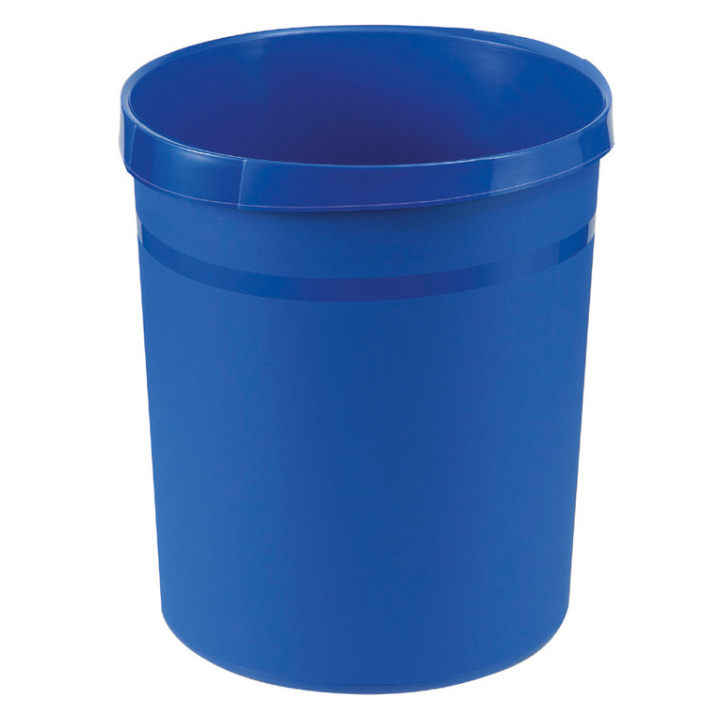 Kunststof papierbak, rond, 18 liter, blauw, VB 090057 - 0