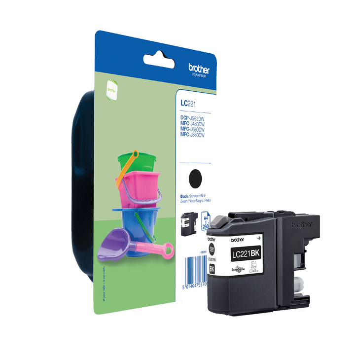 Brother LC-221, inktcartridge, zwart, LC221BK - 0