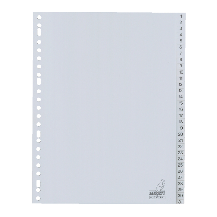 Tabblad kangaro g431cm a4 23r pp 31dlg 1-31 grijs(g431cm) - 0