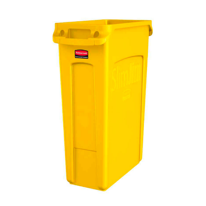 Rubbermaid Slim Jim, afvalbak, 87 liter, geel, VB 227963 - 0