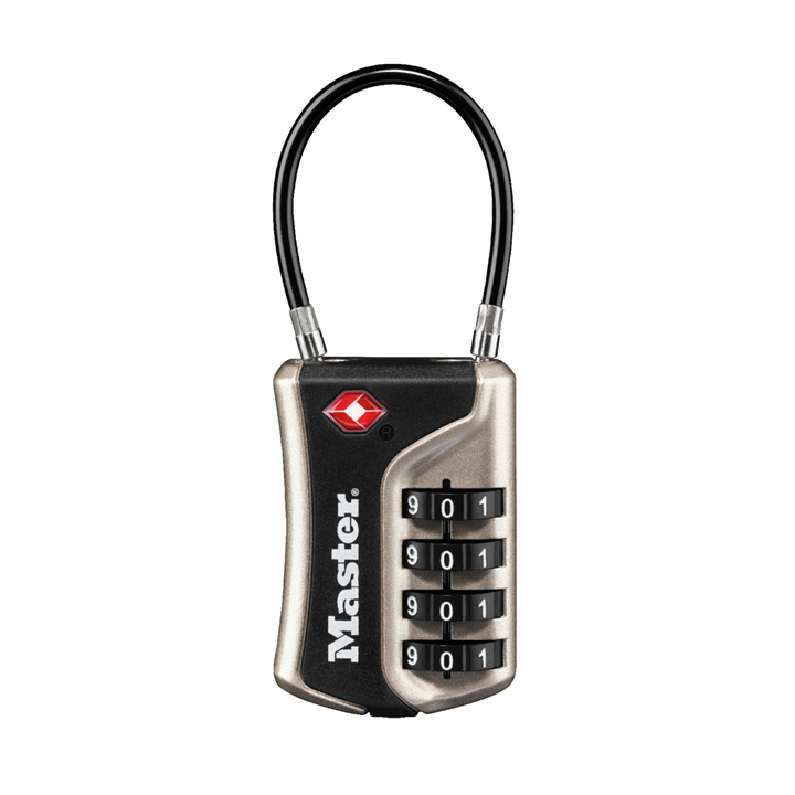 Hangslot masterlock 4-cijfer tsa flex  zwart 35mm(3520190943 - 0