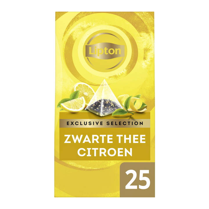 Lipton Exclusive Selection, zwarte thee, 2 gram, citroen (25 stuks) - 0