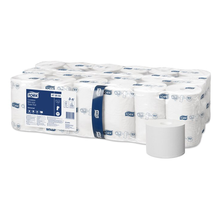 Tork Universal | Hulsloos Toiletpapier | 1300 Vel | 1-Laags | T7 | Wit | 472584 (36 stuks) - 0