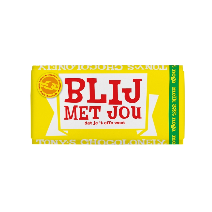 Chocolade tony chocolonely melk noga blij met jou(nlrsg3mn18 - 0