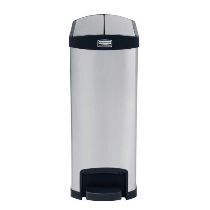 Rubbermaid, pedaalemmer, 50 liter, mat RVS/zwart, VB 224672 - 1