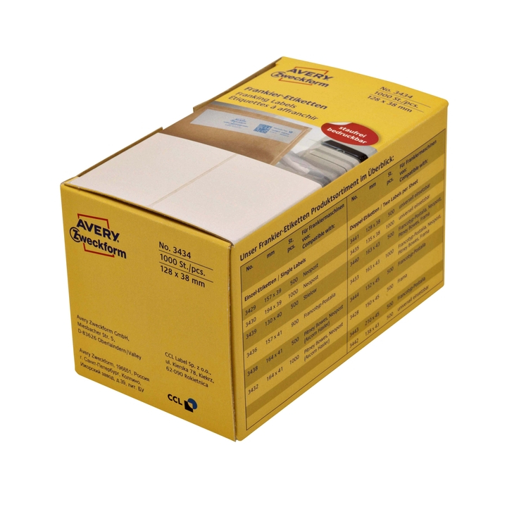 Etiket avery zweck 3435 135x38mm 1000st - 0