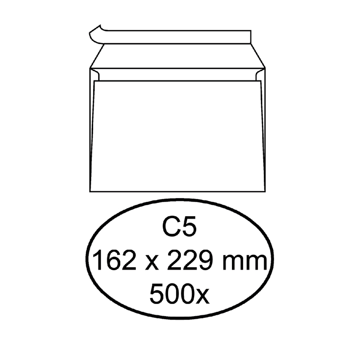 Envelop quantore bank c5 162x229 zk 80gr wit - 0