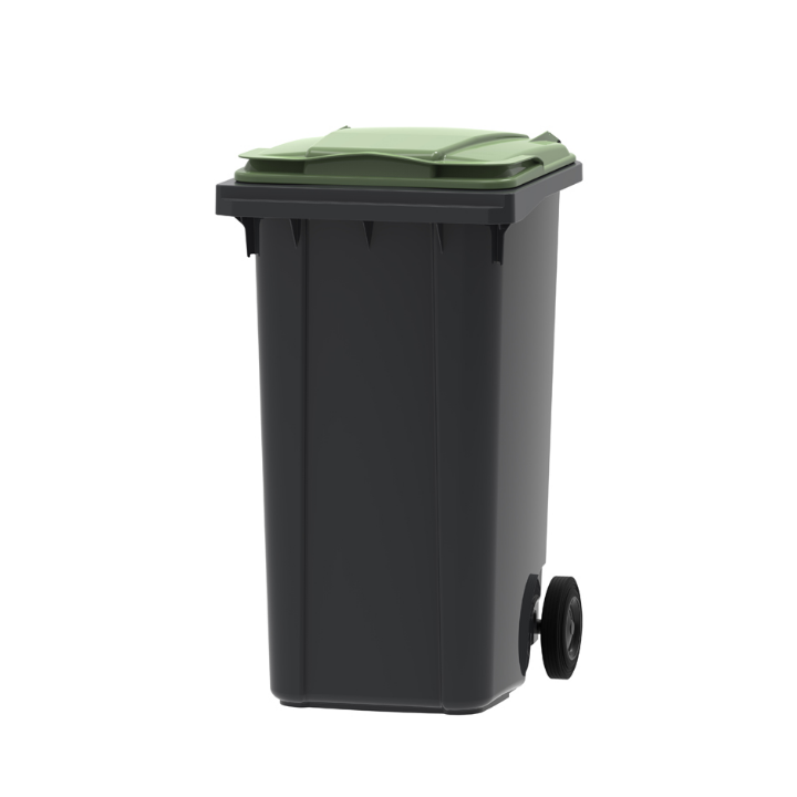 Rolcontainer, 240 liter, grijs/groen, VB 240000 - 0