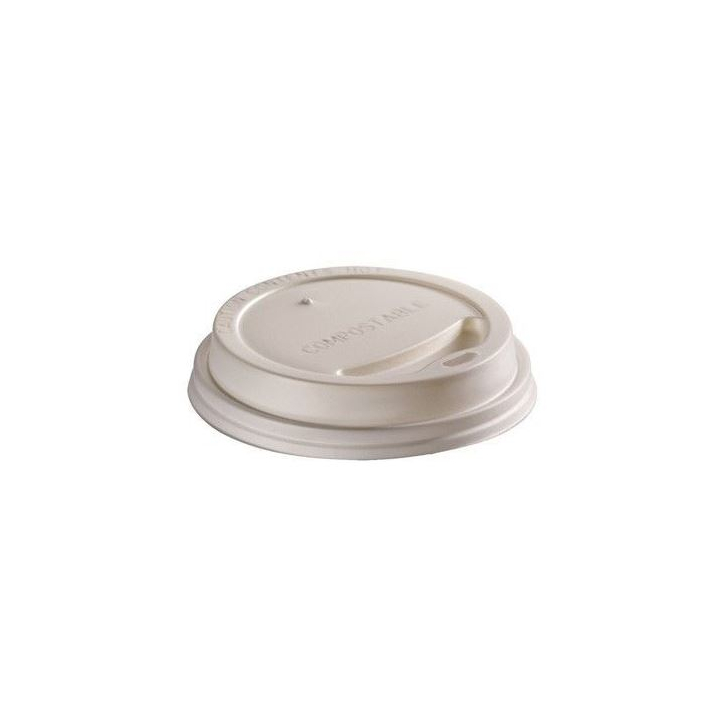 Deksel voor drinkbeker, CPLA, 62mm, wit (500 stuks) | OP=OP AANBIEDING - 0