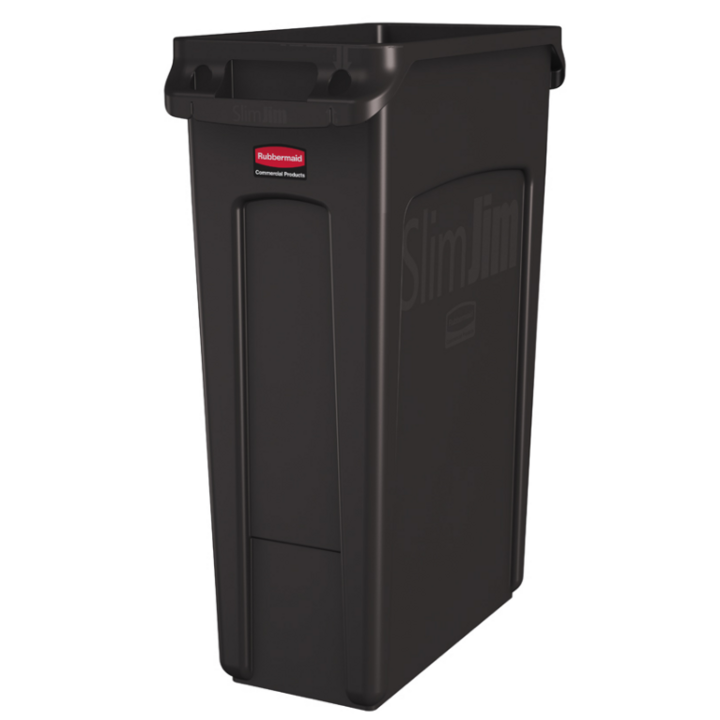 Rubbermaid Slim Jim, afvalbak, 87 liter, bruin, VB 227932 - 0