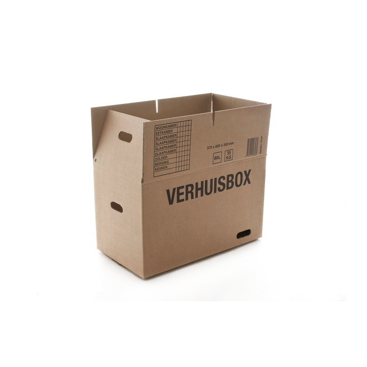 Verhuisdoos budget 370x650x350mm dubbelgolf bruin(10077) - 0