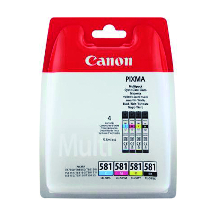 Inkcartridge canon cli-581 zwart + 3 kleuren(2103c004) - 0
