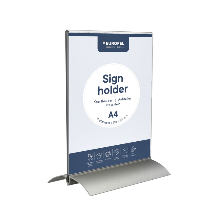 Kaarthouder opus 2 a4 t-standaard acryl alu(350062) - 0