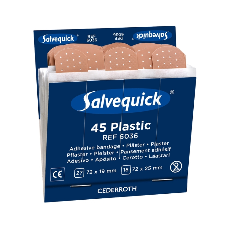 Salvequick, navulling plastic pleisters, 33503 (6x45 stuks) - 0