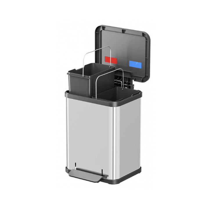 Hailo Öko Duo Plus, pedaalemmer, 2x9 liter, RVS, VB 016119 - 2