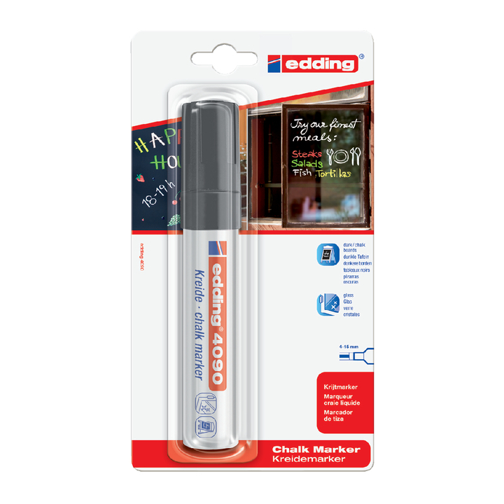 Viltstift edding 4090 window schuin 4-15mm zwart - 0