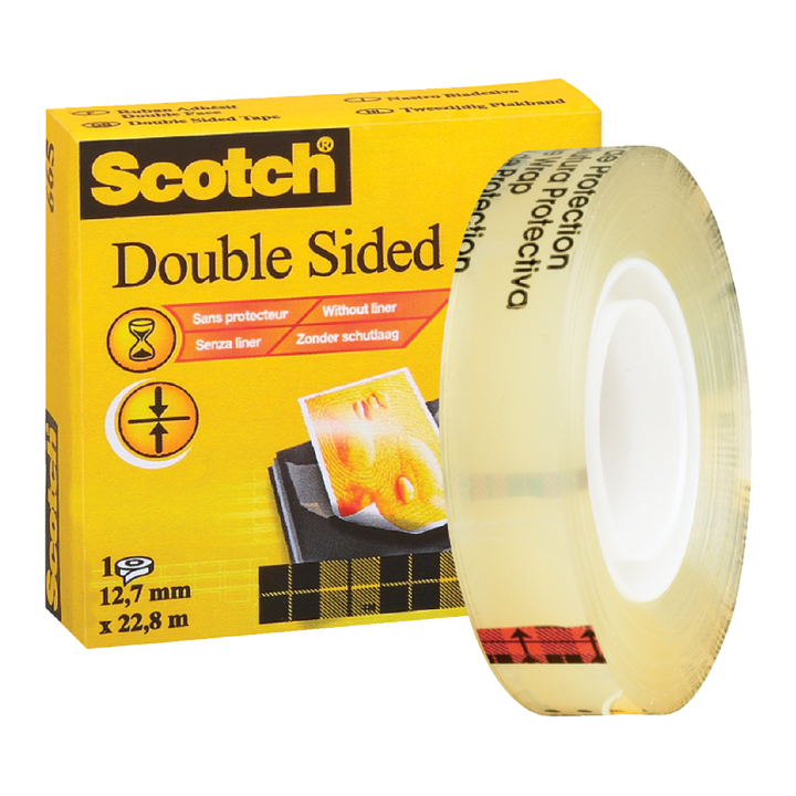 Plakband scotch 665 12mmx22.8m dubbelzijdig - 0