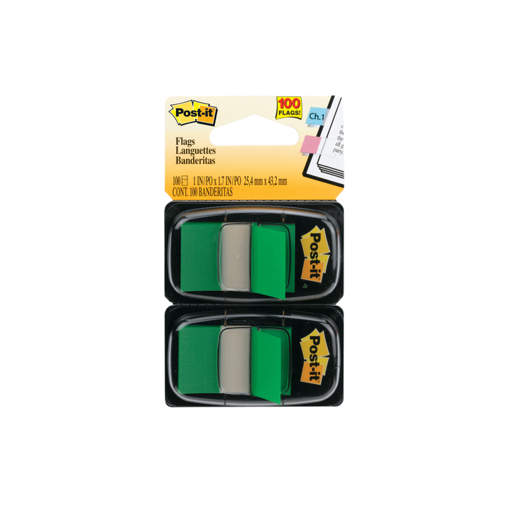 Indextabs 3m post-it 680 25.4x43.2mm duopack groen(6802gre) - 0