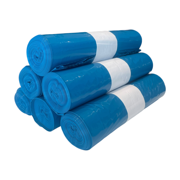Vuilniszak | LDPE | 65/20x125cm | 240 Liter | T70 | Blauw (10 rollen x 10 zakken)  - 2