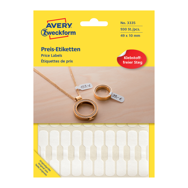 Etiket avery zweck 3335 49x10mm 924st - 0