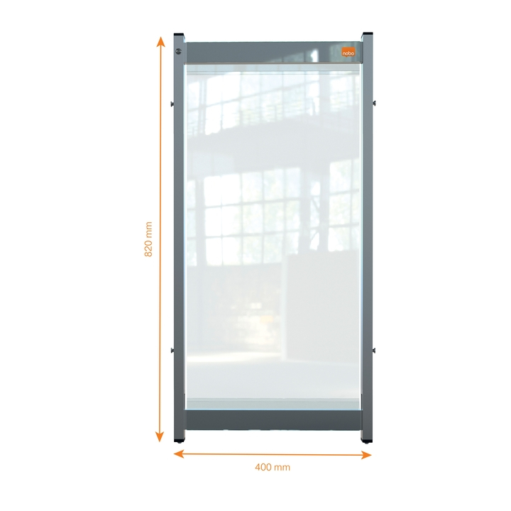 Bureauscherm nobo modulair doorzichtig pvc 400x820mm(1915549 - 1