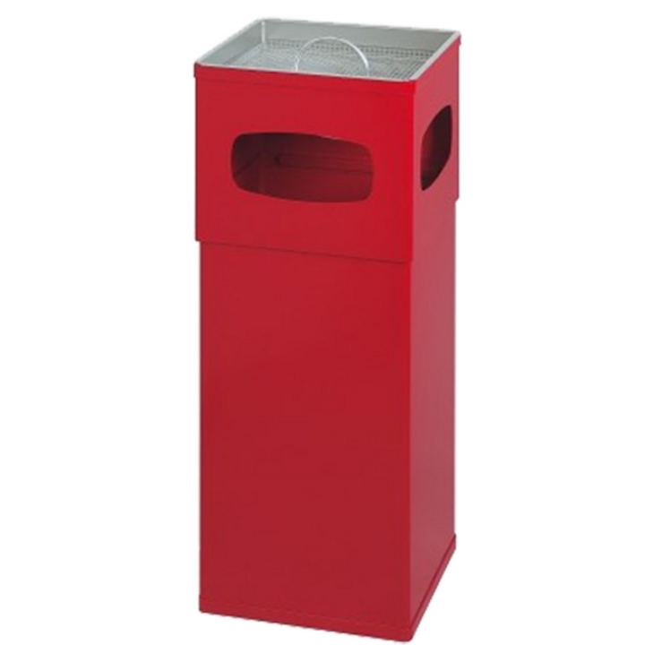 Aluminium afvalbak met ashouder, 50 liter, rood, VB 881000 - 0
