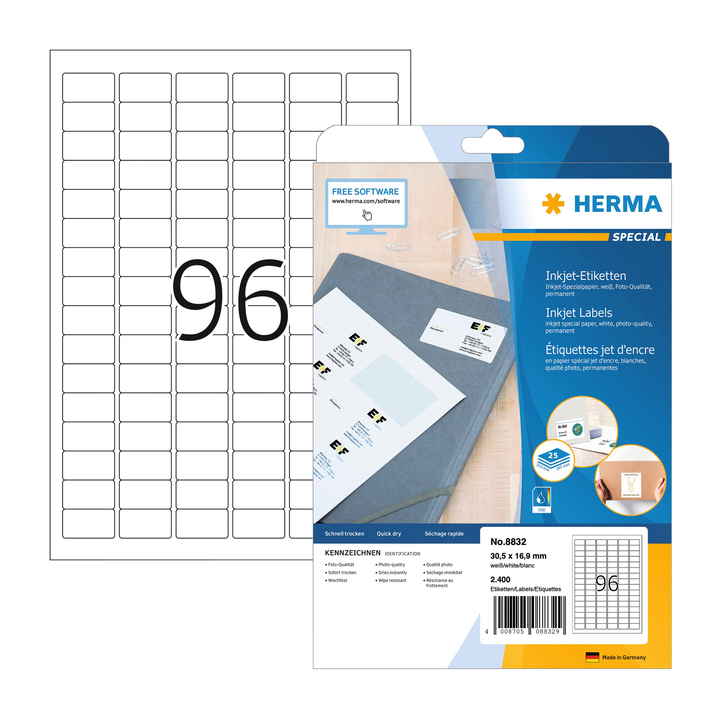 Etiket herma inkprint 8832 30.5x16.9mm 2400st - 0