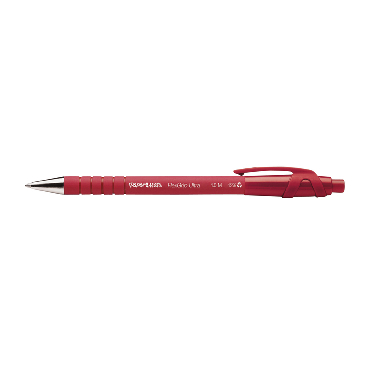 Balpen papermate flexgrip drukknop medium rood - 0