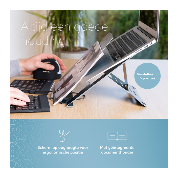 Laptopstandaard r-go riser documenthouder(rgoridocbl) - 1