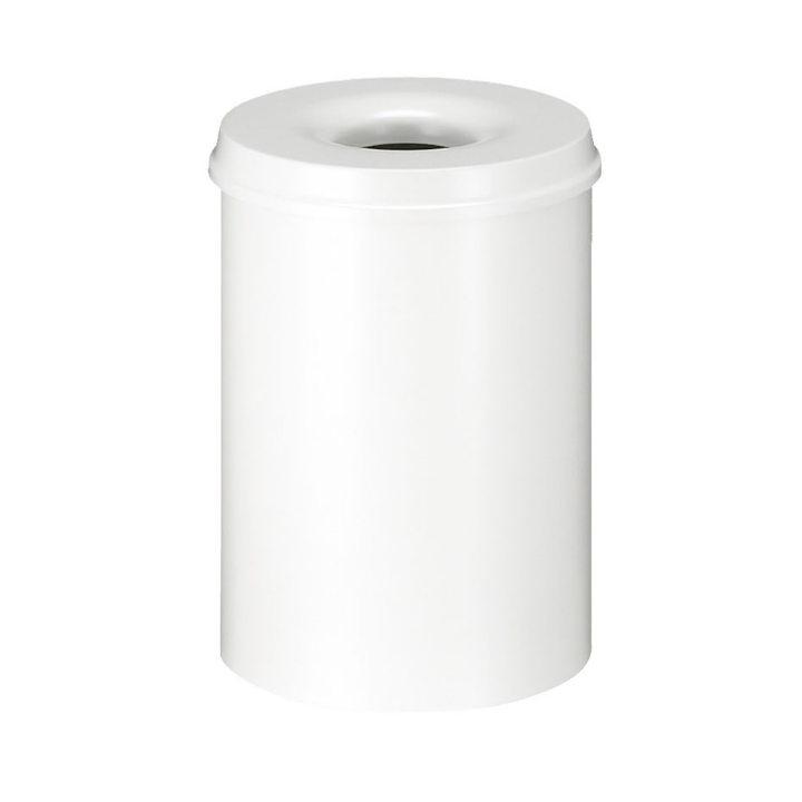 Metalen papierbak, vlamdovend, 30 liter, wit, VB 103000 - 0