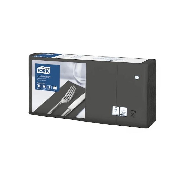 Tork Advanced, servet, 33x33 cm, 2-laags, 1/8 vouw, zwart, 477851 (2000 stuks)  - 0