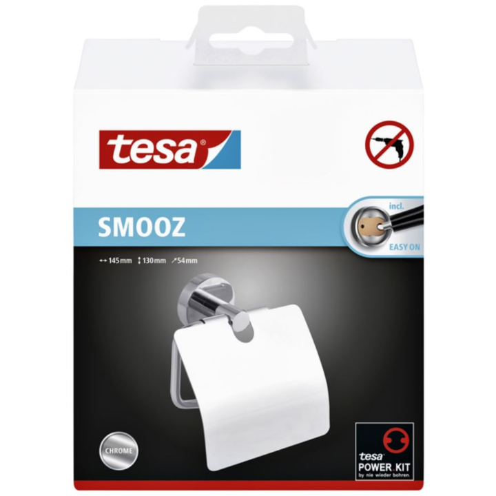 Tesa Smooz | Toiletrolhouder Met Deksel | Chroom | 40315 - 1
