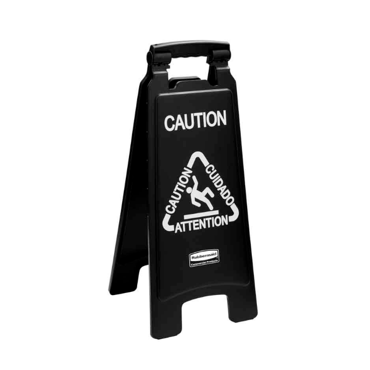 Rubbermaid, tweezijdig waarschuwingsbord, zwart, VB 222180 - 0