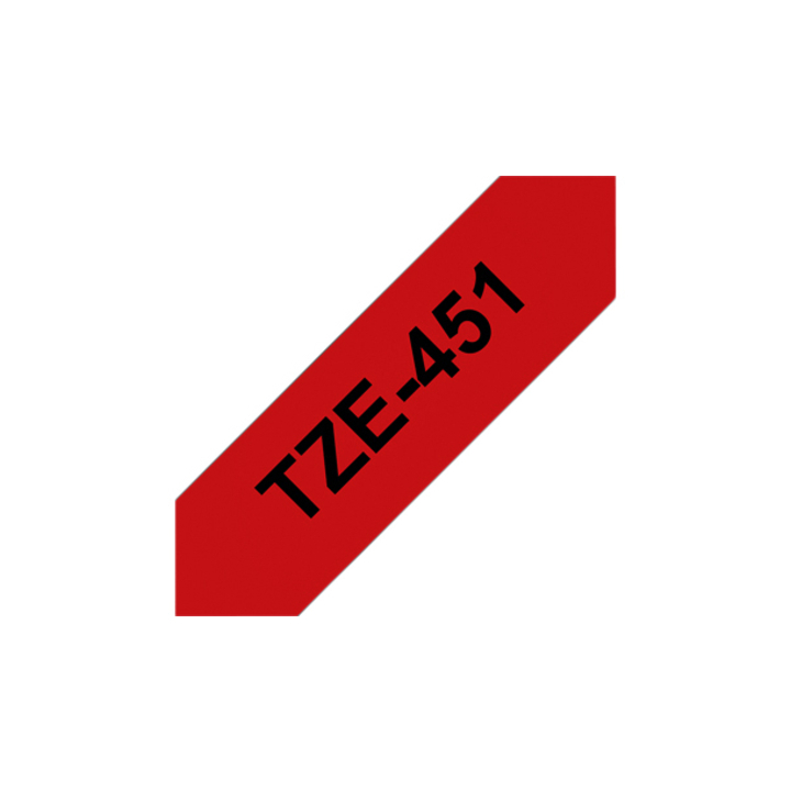 Lettertape brother tze-451 24mmx8m rood/zwart(tze451) - 1