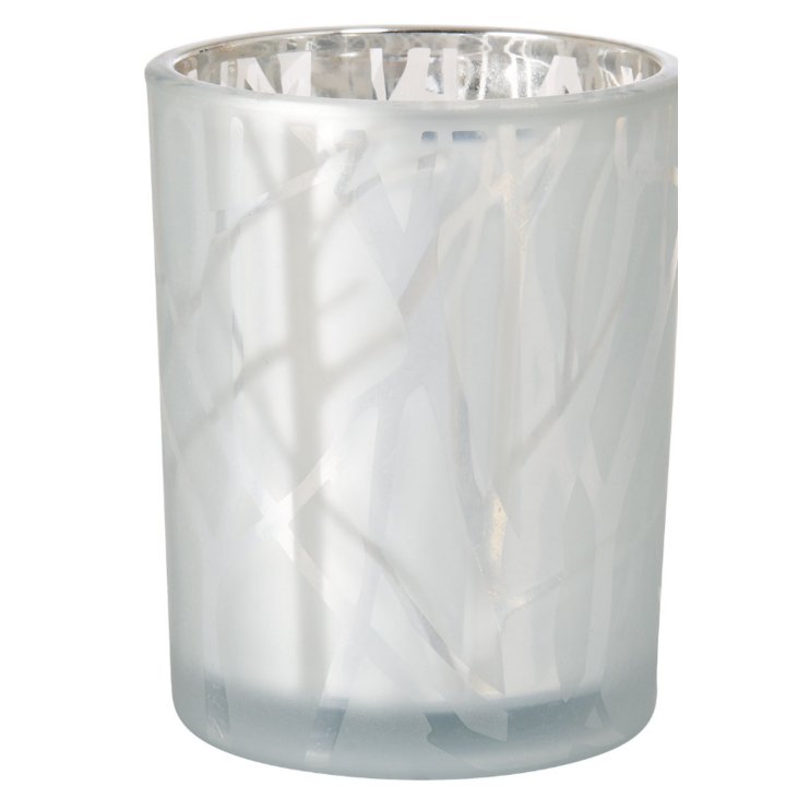 Duni | LED Lamphouder | 100x80mm | Kandelaar Shimmer White | 188173 (6 stuks) - 0