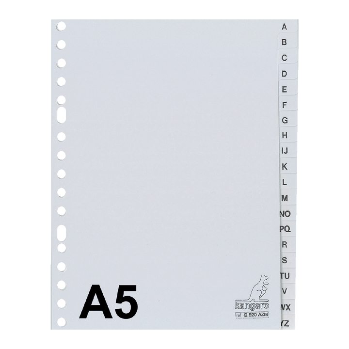 Tabblad kangaro g520azm a5 17r a-z pp 20dlg grijs(g520azm) - 0