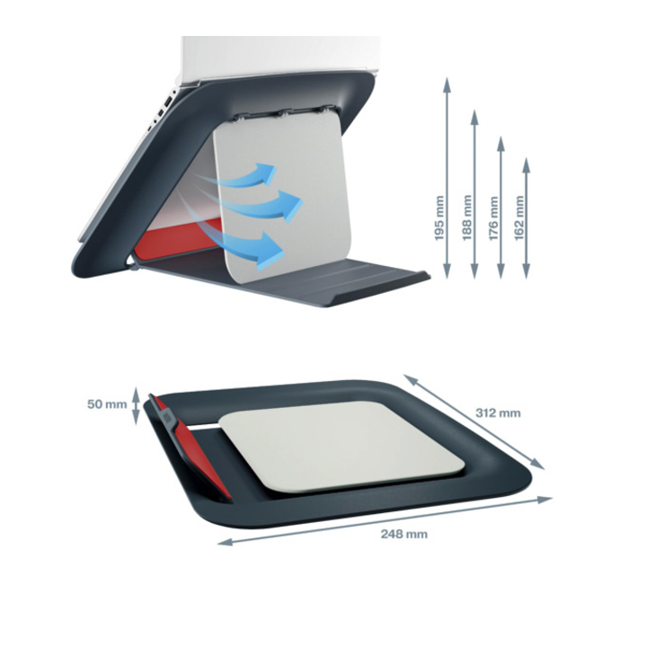 Leitz ergo cosy laptopstandaard grijs(64260089) - 1
