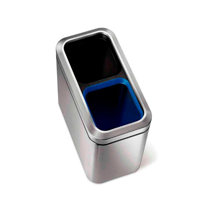 Simplehuman Recycler, afvalbak, 2x10 liter, mat RVS, VB 016689 - 1